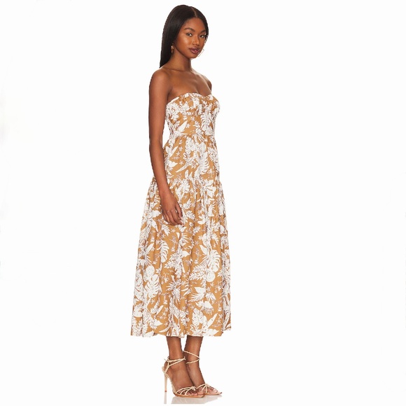 Shona Joy Kiana Strapless Rouched Midi Dress size S - Picture 7 of 11